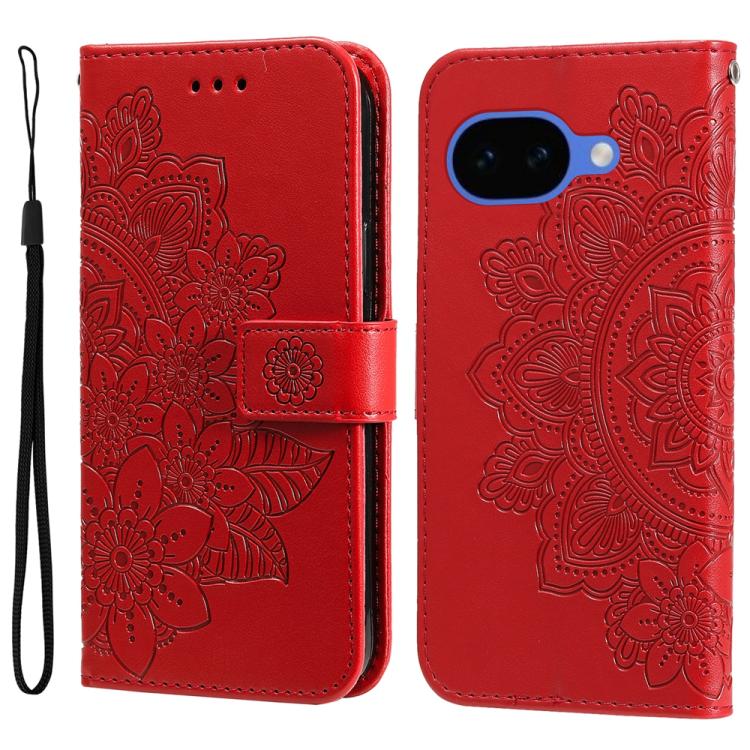Seven-petal Flowers Embossing Leather Phone Case, For Google Pixel 11 Pro XL, For Google Pixel 11 / Pixel 11 Pro, For Google Pixel 10a, For Google Pixel 9a, For Google Pixel 9 Pro, For Google Pixel 9, For Google Pixel 8a, For Google Pixel 8 Pro        ...