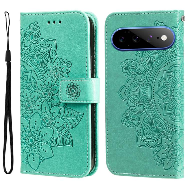 Seven-petal Flowers Embossing Leather Phone Case, For Google Pixel 11a, For Google Pixel 11 Pro XL, For Google Pixel 11 / Pixel 11 Pro, For Google Pixel 10a, For Google Pixel 9a, For Google Pixel 9 Pro, For Google Pixel 9, For Google Pixel 8a          ...