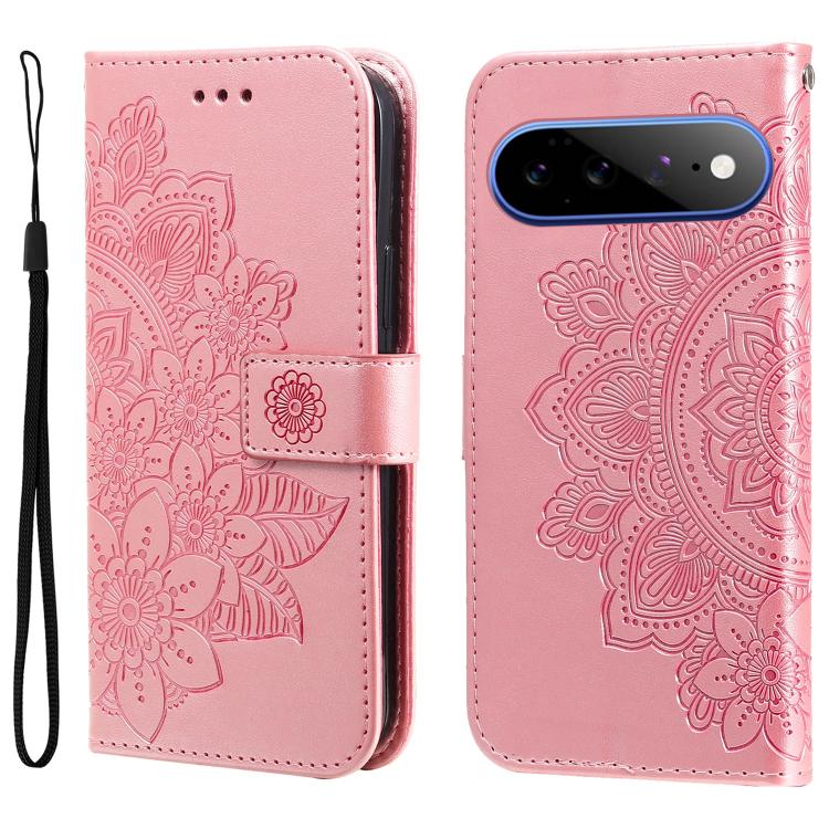 Seven-petal Flowers Embossing Leather Phone Case, For Google Pixel 11a, For Google Pixel 11 Pro XL, For Google Pixel 11 / Pixel 11 Pro, For Google Pixel 10a, For Google Pixel 9a, For Google Pixel 9 Pro, For Google Pixel 9, For Google Pixel 8a          ...