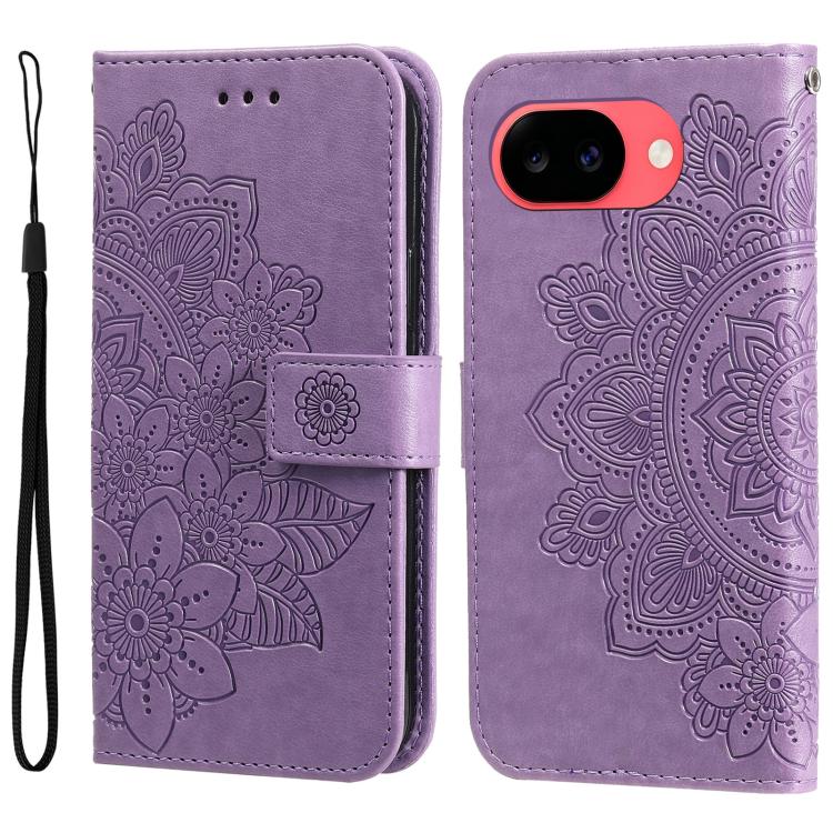 Seven-petal Flowers Embossing Leather Phone Case, For Google Pixel 11a, For Google Pixel 11 Pro XL, For Google Pixel 11 / Pixel 11 Pro, For Google Pixel 10a, For Google Pixel 9a, For Google Pixel 9 Pro, For Google Pixel 9, For Google Pixel 8a          ...
