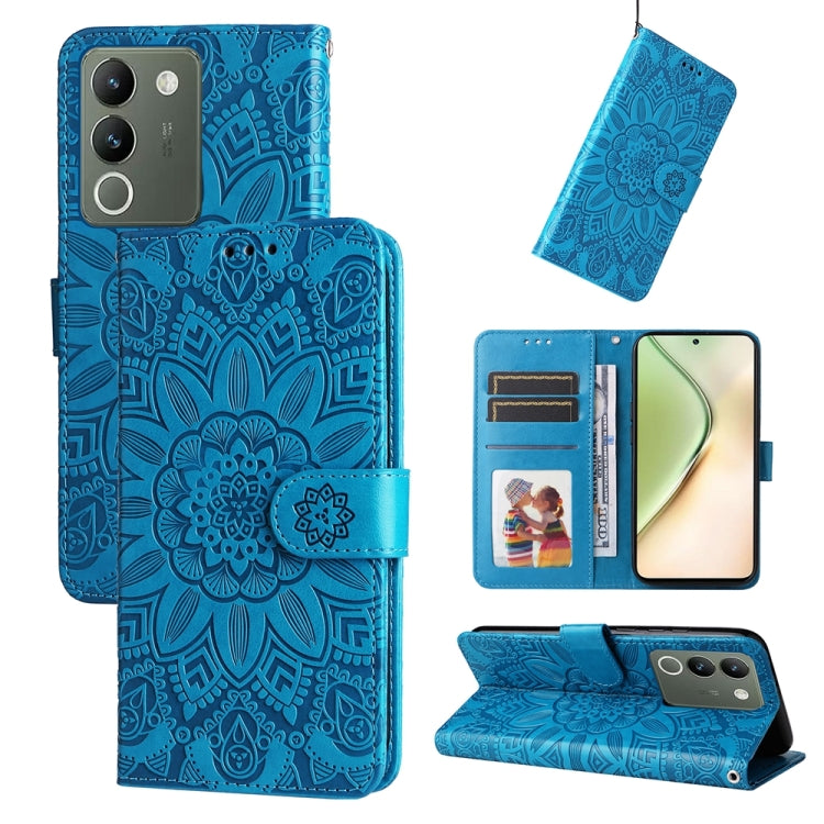 Embossed Sunflower Leather Phone Case, For vivo Y03 4G, For vivo Y200 / V29e Global, For vivo Y17s, For vivo Y36 4G / 5G Foreign, For vivo Y78 5G Foreign