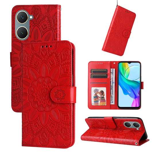 Embossed Sunflower Leather Phone Case, For vivo Y03 4G, For vivo Y200 / V29e Global, For vivo Y17s, For vivo Y36 4G / 5G Foreign, For vivo Y78 5G Foreign