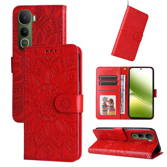 Embossed Sunflower Leather Phone Case, For vivo Y400 5G, For vivo V60 5G Global, For vivo Y400 Pro 5G / V40e / iQOO Z9s, For vivo V50 Lite 4G / 5G, For vivo Y39 5G / Y300i, For vivo Y29s 5G / Y04 4G, For vivo Y29 4G, For vivo V50, For vivo S20