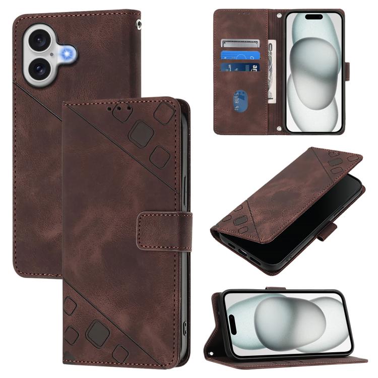 Skin-feel Embossed Leather Phone Case, For iPhone 18 Pro / 17 Pro, For iPhone 18 Pro Max / 17 Pro Max, For iPhone 17, For iPhone Air, For iPhone SE 2024, For iPhone 16 Pro Max, For iPhone 16 Pro, For iPhone 16 Plus