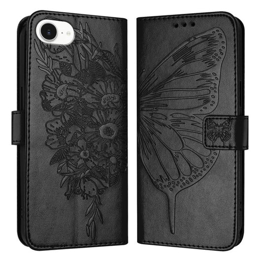 Embossed Butterfly Leather Phone Case, For iPhone 17e / 16e, For iPhone 17 Pro Max, For iPhone 17 Pro, For iPhone 17, For iPhone Air, For iPhone 16 Pro Max