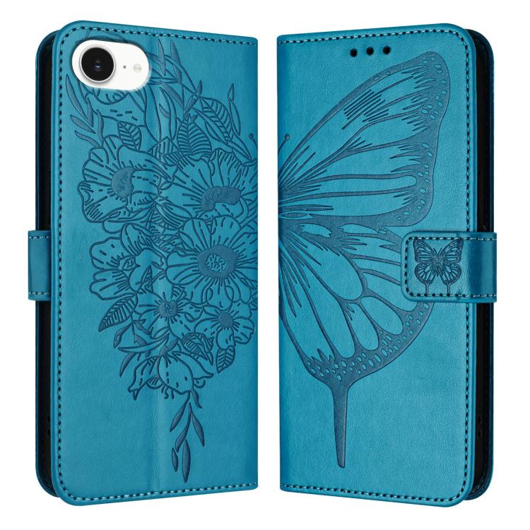 Embossed Butterfly Leather Phone Case, For iPhone 18 Pro / 17 Pro, For iPhone 18 Pro Max / 17 Pro Max, For iPhone 17e / 16e, For iPhone 17, For iPhone Air, For iPhone 16 Pro Max
