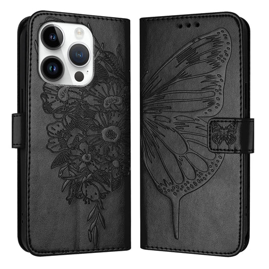 Embossed Butterfly Leather Phone Case, For iPhone 16 Pro, For iPhone 16 Plus, For iPhone 16, For iPhone 15 Pro Max, For iPhone 15 Pro, For iPhone 15 Plus