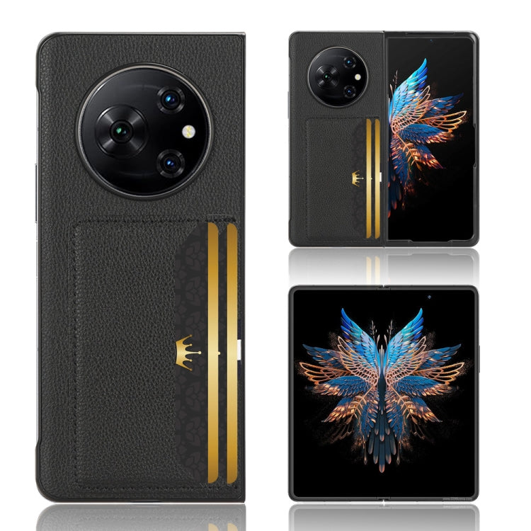 Litchi Texture Card Slots Back Cover Phone Case, For Tecno Phantom V Flip2, For Tecno Phantom V Fold2, For Tecno Phantom V Fold