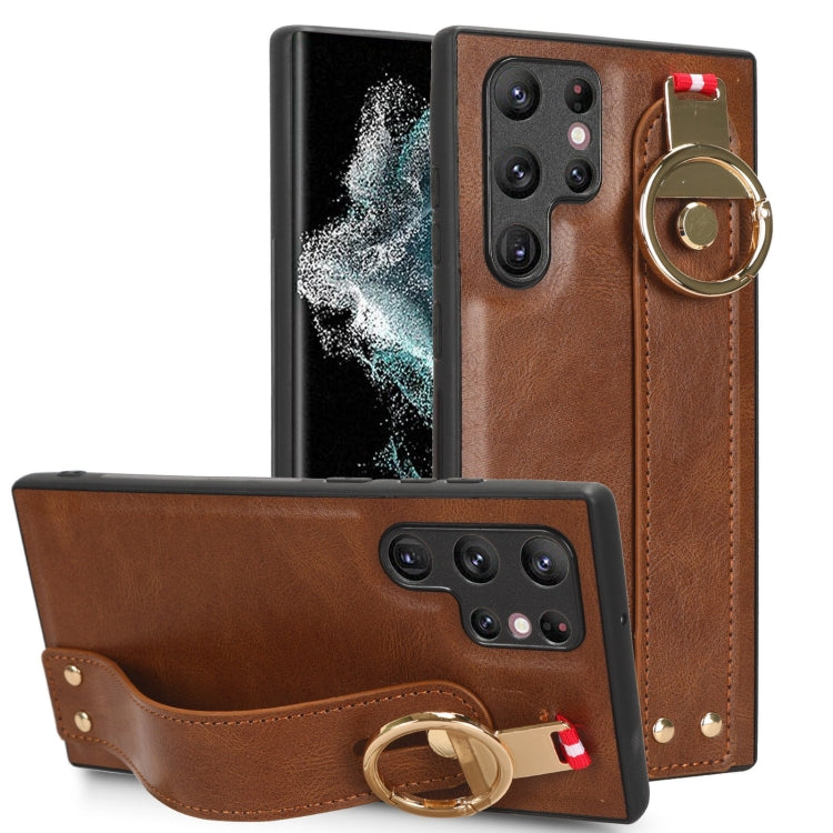 Wristband Leather Back Phone Case, For Samsung Galaxy Z Fold4, For Samsung Galaxy A05s 4G, For Samsung Galaxy S24 Ultra 5G, For Samsung Galaxy M34 5G, For Samsung Galaxy S24+ 5G, For Samsung Galaxy Z Flip4, For Samsung Galaxy S23 FE 5G                 ...