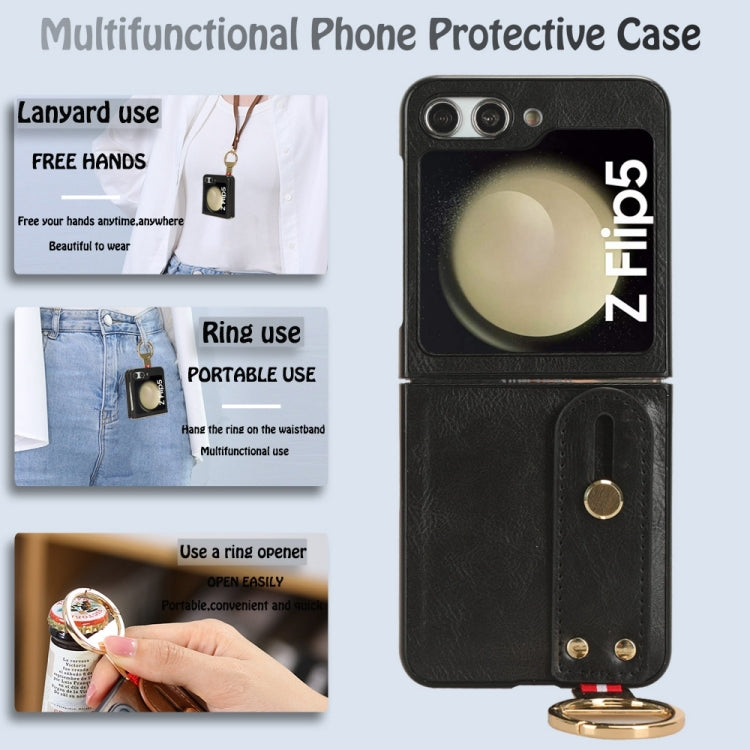 Wristband Leather Back Phone Case, For Samsung Galaxy Z Flip5, For Samsung Galaxy Z Flip3 5G, For Samsung Galaxy Z Fold3 5G, For Samsung Galaxy Z Fold2 5G, For Samsung Galaxy Fold 5G /W20