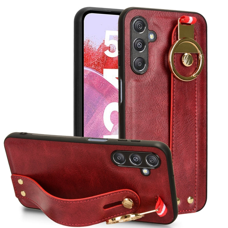 Wristband Leather Back Phone Case, For Samsung Galaxy A05s 4G, For Samsung Galaxy S24 Ultra 5G, For Samsung Galaxy M34 5G, For Samsung Galaxy Z Fold4, For Samsung Galaxy S24+ 5G, For Samsung Galaxy Z Flip4, For Samsung Galaxy S23 FE 5G                 ...