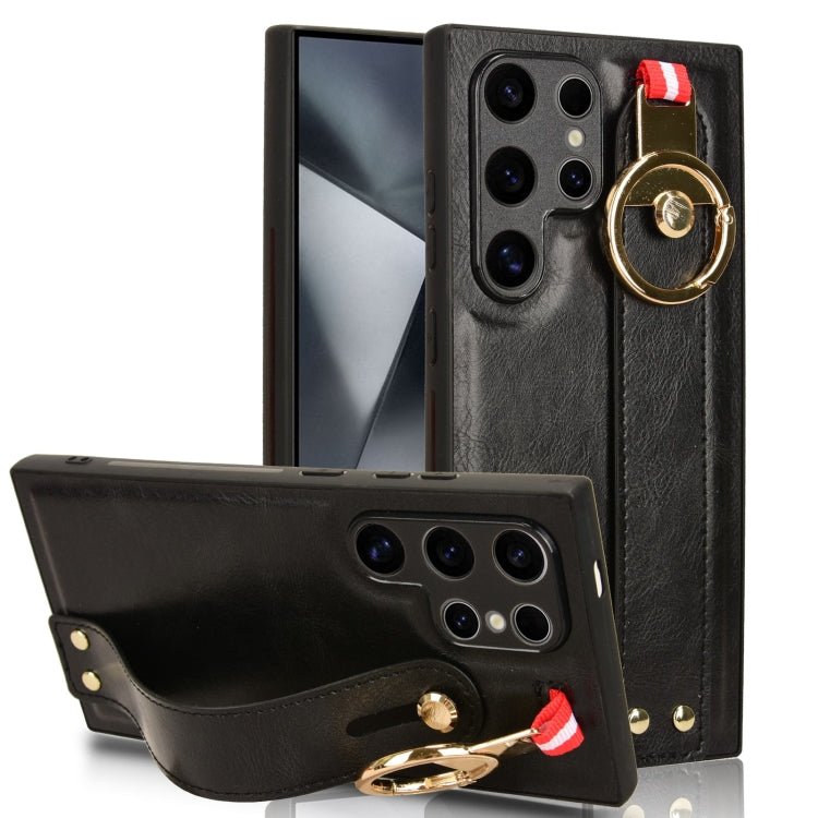Wristband Leather Back Phone Case, For Samsung Galaxy A05s 4G, For Samsung Galaxy S24 Ultra 5G, For Samsung Galaxy M34 5G, For Samsung Galaxy Z Fold4, For Samsung Galaxy S24+ 5G, For Samsung Galaxy Z Flip4, For Samsung Galaxy S23 FE 5G                 ...