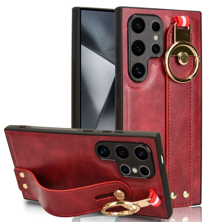 Wristband Leather Back Phone Case, For Samsung Galaxy A05s 4G, For Samsung Galaxy S24 Ultra 5G, For Samsung Galaxy M34 5G, For Samsung Galaxy Z Fold4, For Samsung Galaxy S24+ 5G, For Samsung Galaxy Z Flip4, For Samsung Galaxy S23 FE 5G                 ...