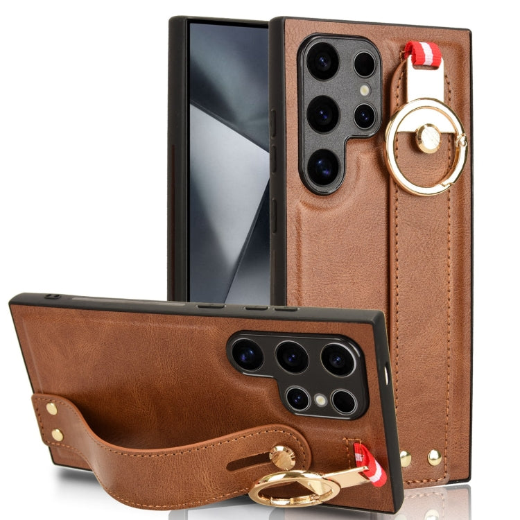 Wristband Leather Back Phone Case, For Samsung Galaxy A05s 4G, For Samsung Galaxy S24 Ultra 5G, For Samsung Galaxy M34 5G, For Samsung Galaxy Z Fold4, For Samsung Galaxy S24+ 5G, For Samsung Galaxy Z Flip4, For Samsung Galaxy S23 FE 5G                 ...