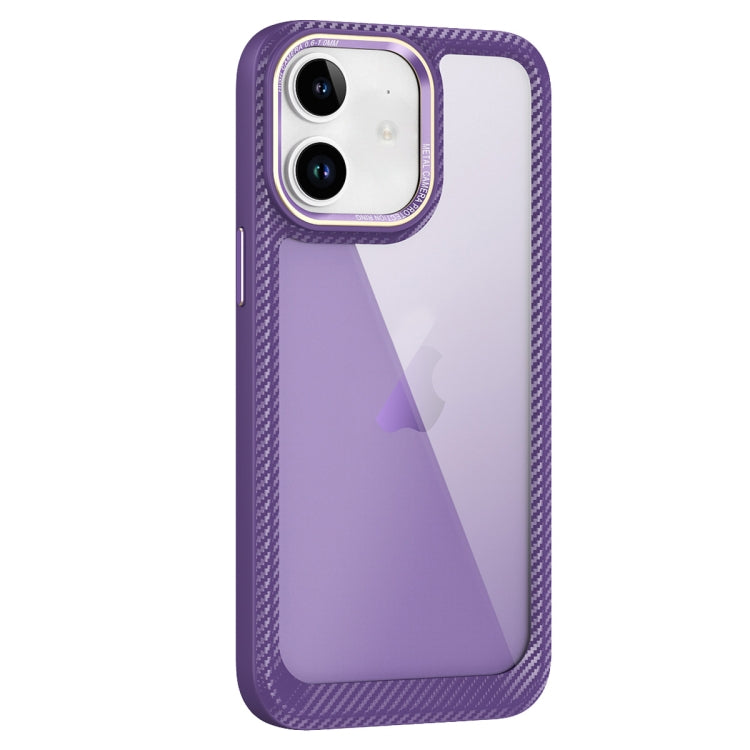 Carbon Fiber Transparent Back Panel Phone Case, For iPhone 11 Pro Max, For iPhone 11