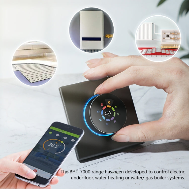 BHT-7000-GBLZB 95-240V AC 16A Smart Knob Thermostat Electric Heating Controller with Zigbee & WiFi, BHT-7000-GBLZB