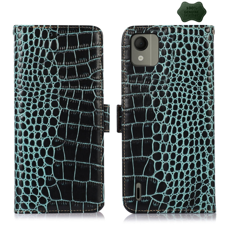Crocodile Top Layer Cowhide Leather Phone Case, For Nokia XR21, For Nokia G42 5G, For Nokia C110