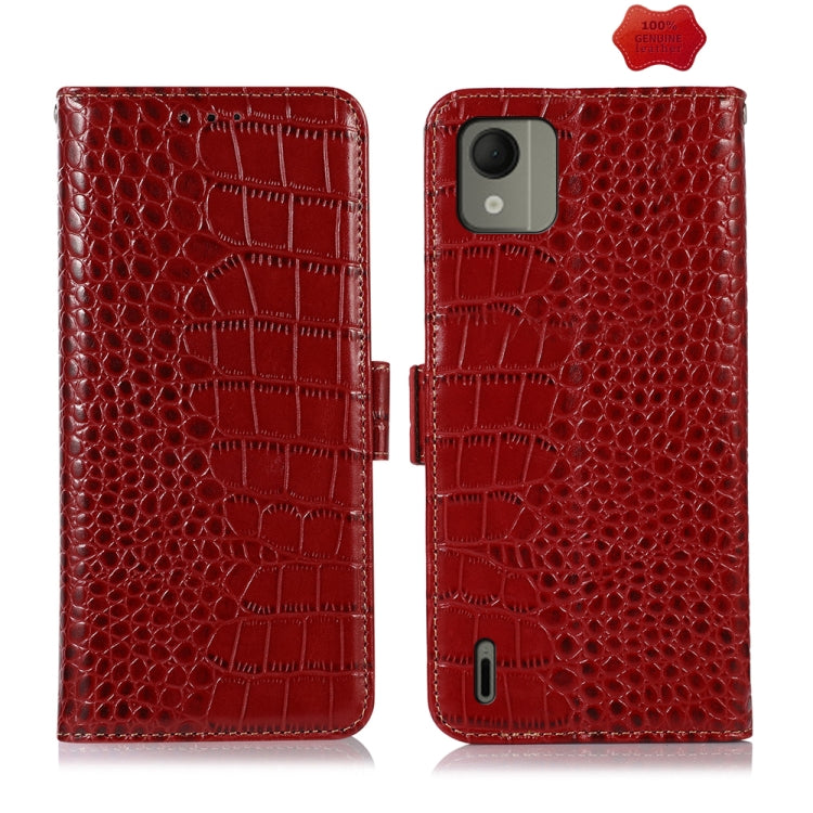 Crocodile Top Layer Cowhide Leather Phone Case, For Nokia XR21, For Nokia G42 5G, For Nokia C110