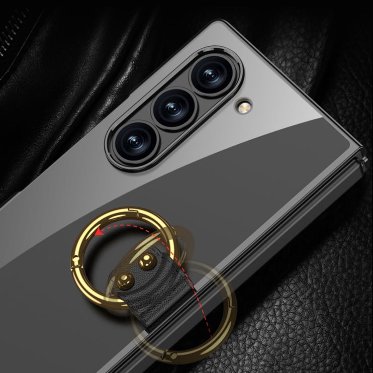 GKK Electroplating Phone Case with Ring, For Samsung Galaxy Z Fold6, For Samsung Galaxy Z Fold5
