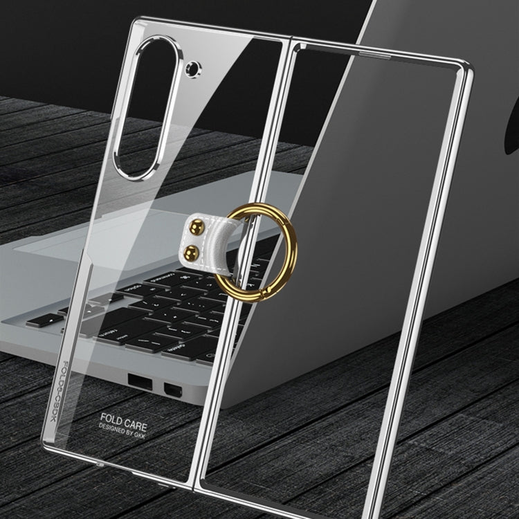 GKK Electroplating Phone Case with Ring, For Samsung Galaxy Z Fold6, For Samsung Galaxy Z Fold5