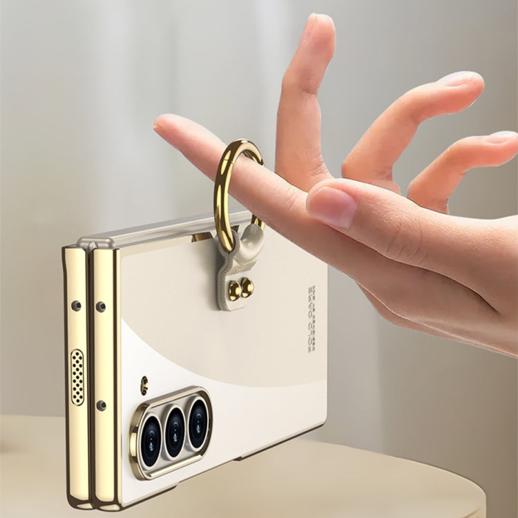 GKK Electroplating Phone Case with Ring, For Samsung Galaxy Z Fold6, For Samsung Galaxy Z Fold5