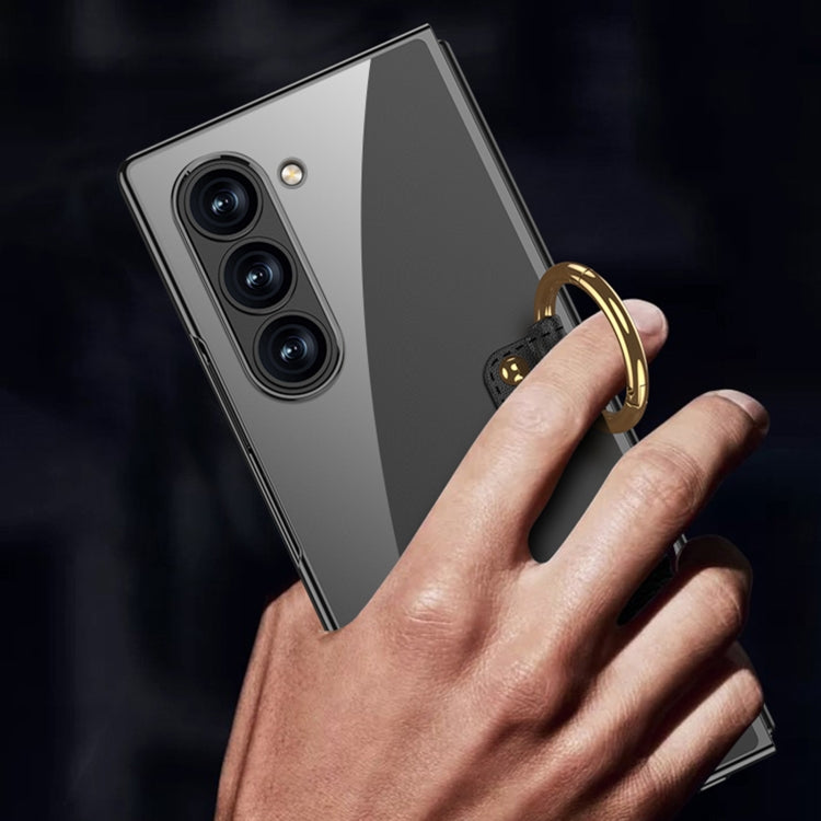 GKK Electroplating Phone Case with Ring, For Samsung Galaxy Z Fold6, For Samsung Galaxy Z Fold5