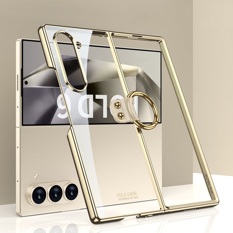 GKK Electroplating Phone Case with Ring, For Samsung Galaxy Z Fold6, For Samsung Galaxy Z Fold5