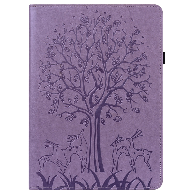Tree & Deer Embossed Leather Tablet Case, For Amazon Fire Max 11