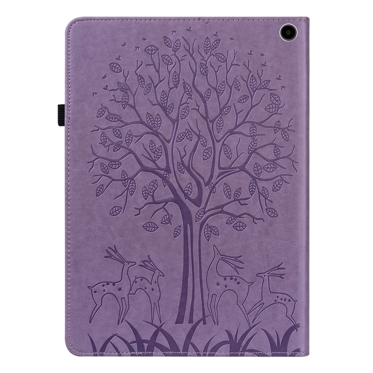 Tree & Deer Embossed Leather Tablet Case, For Amazon Fire Max 11