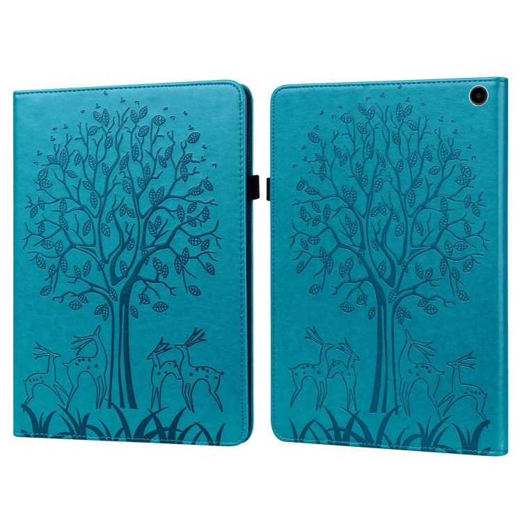 Tree & Deer Embossed Leather Tablet Case, For Amazon Fire Max 11