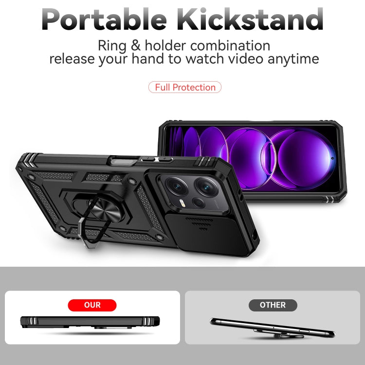Sliding Camshield Holder Phone Case, For Xiaomi Redmi Note 12 5G, For Xiaomi 13 Pro, For Xiaomi 13, For Xiaomi Redmi 10A, For Xiaomi Redmi 10C, For Xiaomi Redmi Note 11E