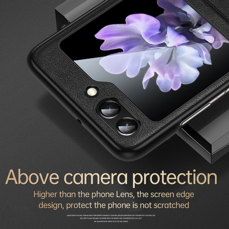 SULADA Shockproof TPU + Handmade Leather Phone Case, For Samsung Galaxy Z Flip6 / Flip7 FE, For Samsung Galaxy Z Flip5, For Samsung Galaxy Z Flip4