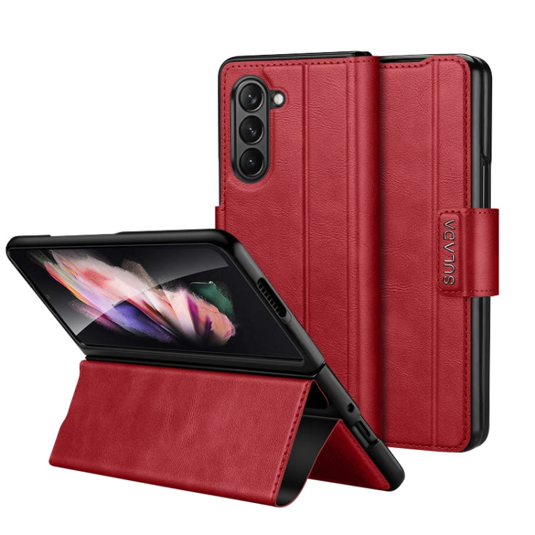 SULADA All-inclusive Magnetic Snap Flip Leather Phone Case, For Samsung Ga6axy Z Fold6, For Samsung Galaxy Z Fold5, For Samsung Galaxy Z Fold4 / W23, For Samsung Galaxy Z Fold3 / W22, For Samsung Galaxy Z Fold2 / W21