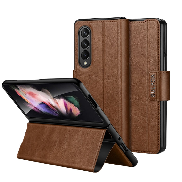SULADA All-inclusive Magnetic Snap Flip Leather Phone Case, For Samsung Ga6axy Z Fold6, For Samsung Galaxy Z Fold5, For Samsung Galaxy Z Fold4 / W23, For Samsung Galaxy Z Fold3 / W22, For Samsung Galaxy Z Fold2 / W21