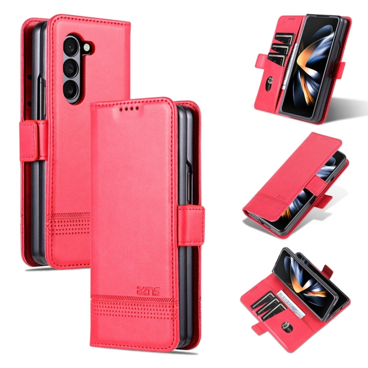 AZNS Magnetic Calf Texture Flip Leather Phone Case, For Samsung Galaxy Z Flip7 FE / Flip6, For Samsung Galaxy Z Fold7 5G, For Samsung Galaxy Z Flip7 5G, For Samsung Galaxy Z Fold6 5G, For Samsung Galaxy Z Fold5 5G, For Samsung Galaxy Z Flip5 5G