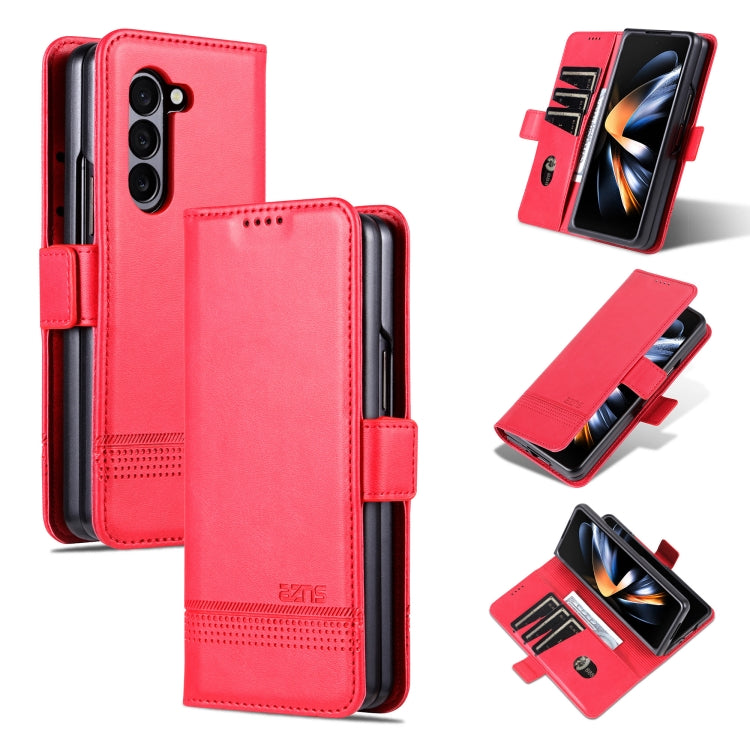 AZNS Magnetic Calf Texture Flip Leather Phone Case, For Samsung Galaxy Z Flip7 FE / Flip6, For Samsung Galaxy Z Fold7 5G, For Samsung Galaxy Z Flip7 5G, For Samsung Galaxy Z Fold6 5G, For Samsung Galaxy Z Fold5 5G, For Samsung Galaxy Z Flip5 5G