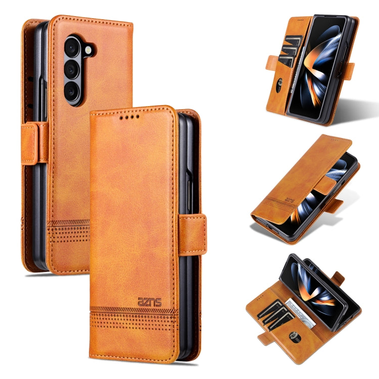 AZNS Magnetic Calf Texture Flip Leather Phone Case, For Samsung Galaxy Z Flip7 FE / Flip6, For Samsung Galaxy Z Fold7 5G, For Samsung Galaxy Z Flip7 5G, For Samsung Galaxy Z Fold6 5G, For Samsung Galaxy Z Fold5 5G, For Samsung Galaxy Z Flip5 5G