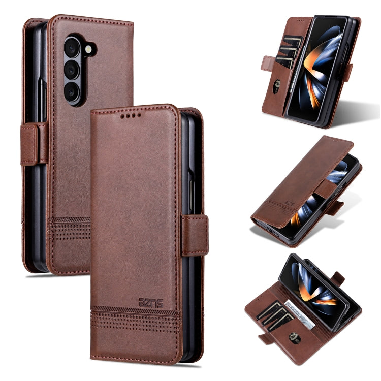 AZNS Magnetic Calf Texture Flip Leather Phone Case, For Samsung Galaxy Z Flip7 FE / Flip6, For Samsung Galaxy Z Fold7 5G, For Samsung Galaxy Z Flip7 5G, For Samsung Galaxy Z Fold6 5G, For Samsung Galaxy Z Fold5 5G, For Samsung Galaxy Z Flip5 5G
