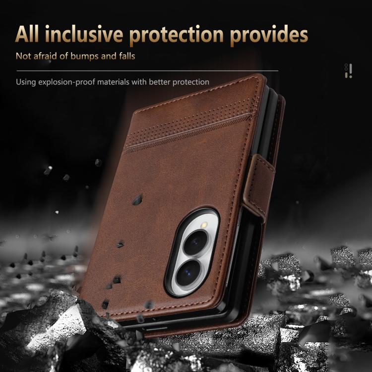 AZNS Magnetic Calf Texture Flip Leather Phone Case, For Galaxy Z Fold8 5G, For Galaxy Z Fold8 Ultra 5G, For Galaxy Z Flip8 5G, For Samsung Galaxy Z Flip7 FE / Flip6, For Samsung Galaxy Z Fold7 5G, For Samsung Galaxy Z Flip7 5G                          ...