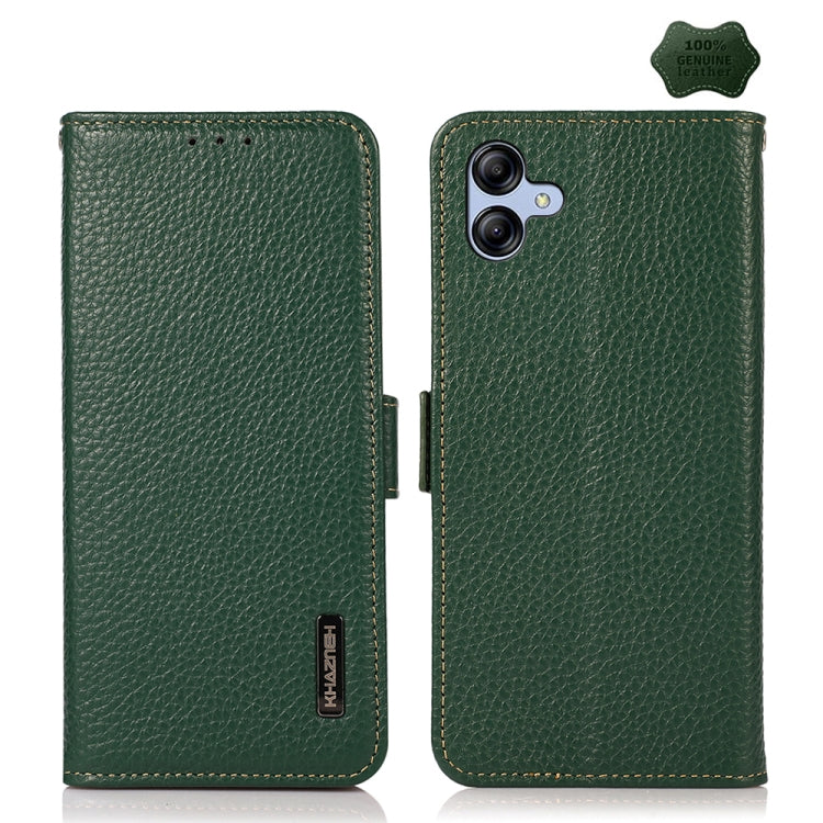 KHAZNEH Side-Magnetic Litchi Genuine Leather RFID Phone Case, For Samsung Galaxy Xcover7, For Samsung Galaxy A55 5G, For Samsung Galaxy A35 5G, For Samsung Galaxy S24 Ultra, For Samsung Galaxy S24+, For Samsung Galaxy S24, For Samsung Galaxy A15       ...