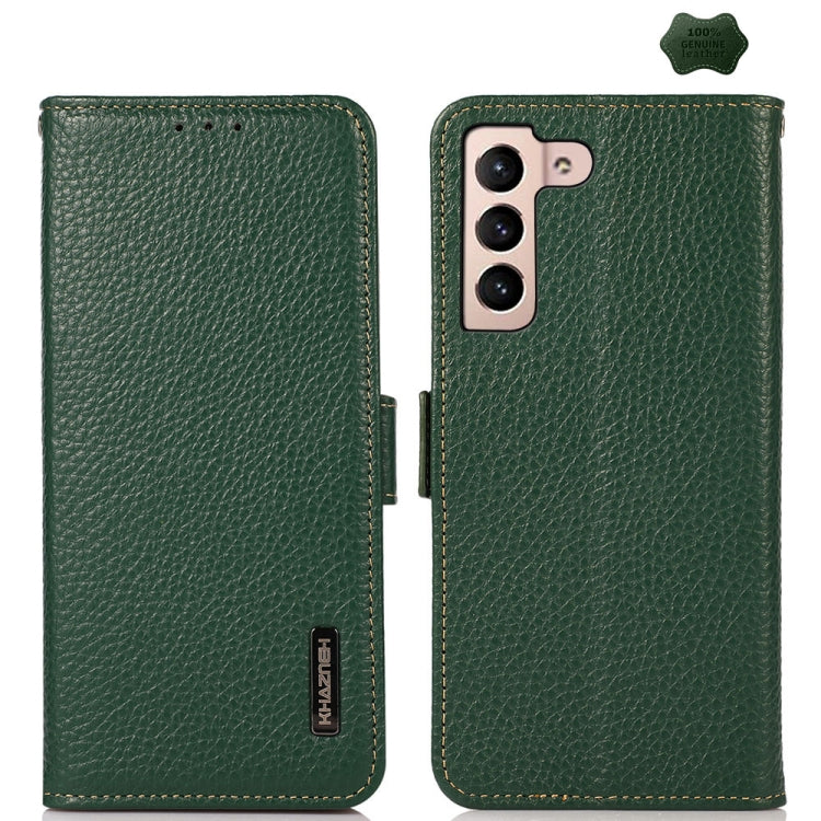 KHAZNEH Side-Magnetic Litchi Genuine Leather RFID Phone Case, For Samsung Galaxy Xcover7, For Samsung Galaxy A55 5G, For Samsung Galaxy A35 5G, For Samsung Galaxy S24 Ultra, For Samsung Galaxy S24+, For Samsung Galaxy S24, For Samsung Galaxy A15       ...