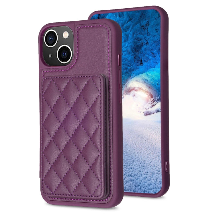 BF25 Square Plaid Card Bag Holder Phone Case, For iPhone 15 Pro Max, For iPhone 14 Plus, For iPhone 15 Pro, For iPhone 14 / 13, For iPhone 14 Pro, For iPhone 15 Plus