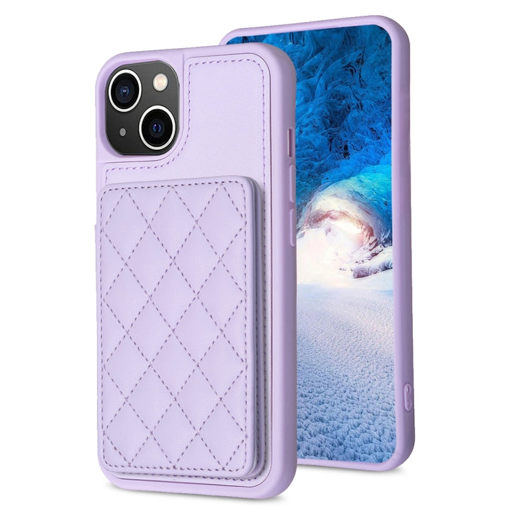 BF25 Square Plaid Card Bag Holder Phone Case, For iPhone 15 Pro Max, For iPhone 14 Plus, For iPhone 15 Pro, For iPhone 14 / 13, For iPhone 14 Pro, For iPhone 15 Plus