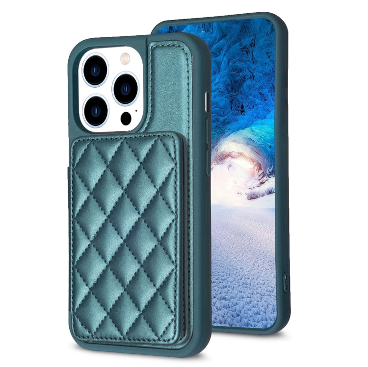 BF25 Square Plaid Card Bag Holder Phone Case, For iPhone 15, For iPhone 14 Pro Max, For iPhone SE 2022 / 2020 / 8 / 7, For iPhone 13 Pro Max, For iPhone 13 Pro, For iPhone 12 / 12 Pro
