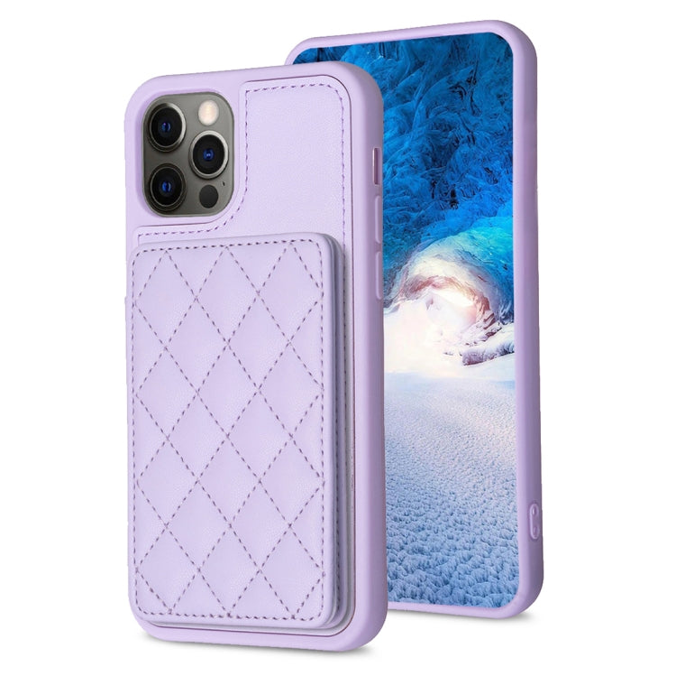 BF25 Square Plaid Card Bag Holder Phone Case, For iPhone 15, For iPhone 14 Pro Max, For iPhone SE 2022 / 2020 / 8 / 7, For iPhone 13 Pro Max, For iPhone 13 Pro, For iPhone 12 / 12 Pro