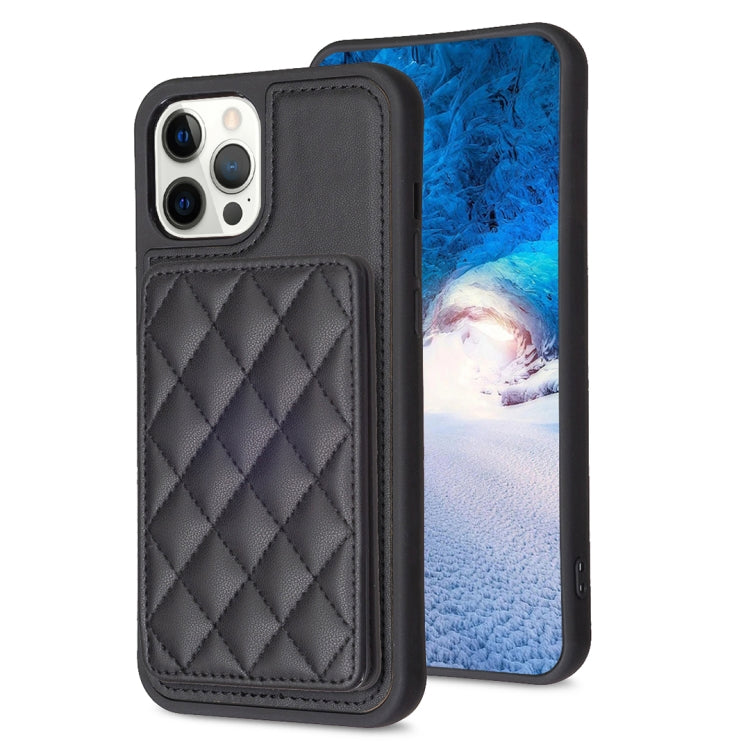 BF25 Square Plaid Card Bag Holder Phone Case, For iPhone 12 Pro Max, For iPhone 11 Pro Max, For iPhone 11, For iPhone 11 Pro, For iPhone X / XS, For iPhone XR