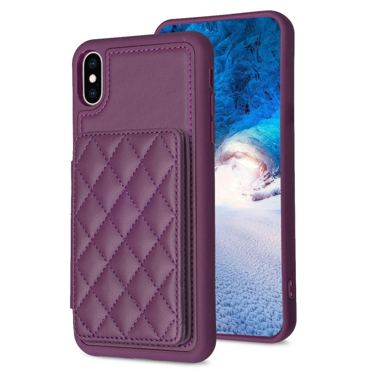 BF25 Square Plaid Card Bag Holder Phone Case, For iPhone 12 Pro Max, For iPhone 11 Pro Max, For iPhone 11, For iPhone 11 Pro, For iPhone X / XS, For iPhone XR