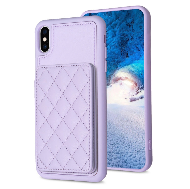 BF25 Square Plaid Card Bag Holder Phone Case, For iPhone 12 Pro Max, For iPhone 11 Pro Max, For iPhone 11, For iPhone 11 Pro, For iPhone X / XS, For iPhone XR