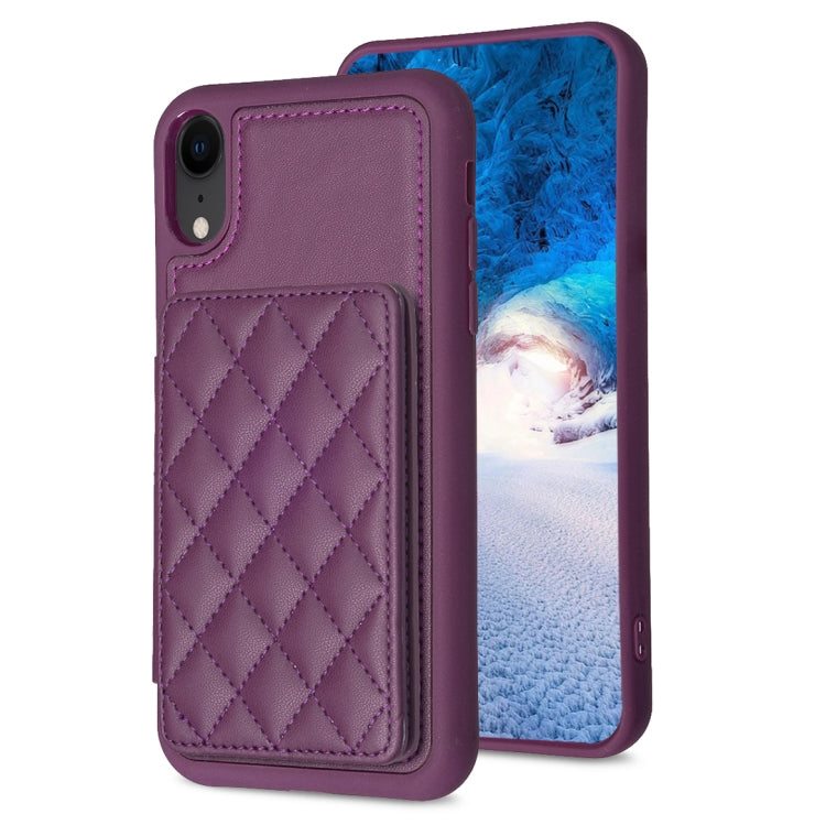 BF25 Square Plaid Card Bag Holder Phone Case, For iPhone 12 Pro Max, For iPhone 11 Pro Max, For iPhone 11, For iPhone 11 Pro, For iPhone X / XS, For iPhone XR