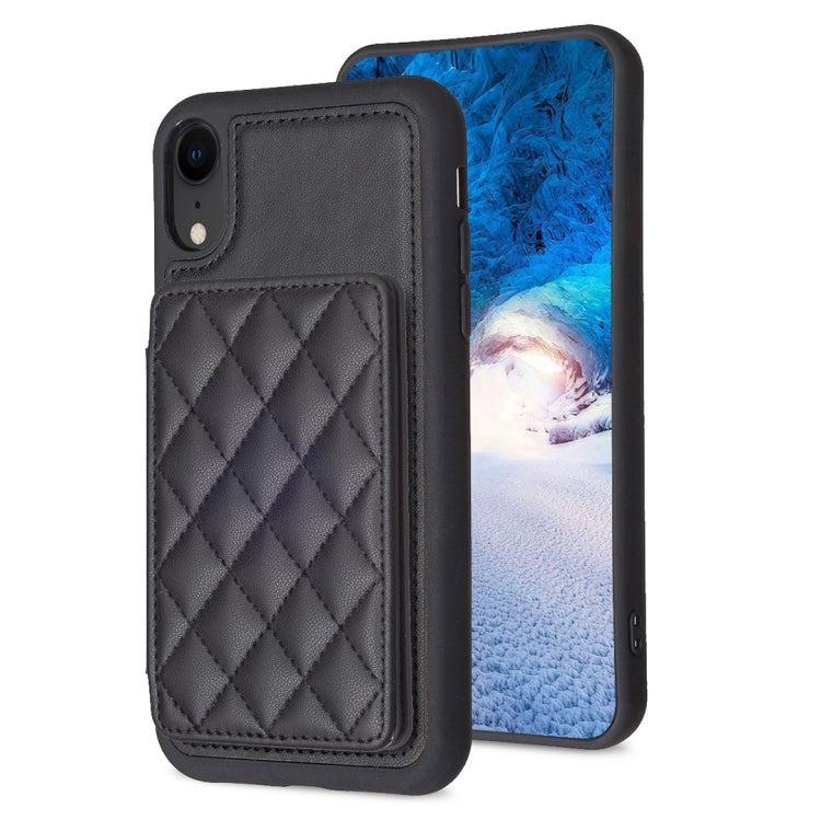 BF25 Square Plaid Card Bag Holder Phone Case, For iPhone 12 Pro Max, For iPhone 11 Pro Max, For iPhone 11, For iPhone 11 Pro, For iPhone X / XS, For iPhone XR